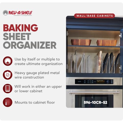 Rev-A-Shelf Baking Sheet Organizer for Wall or Base Kitchen Cabinets - size: 1 Pack