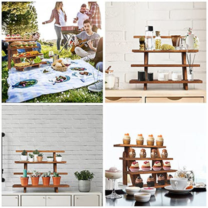 Manspdier Wooden Display Stand Wood Cupcake Stands Rustic Wood Risers