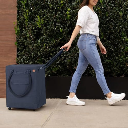 CleverMade Rolling Tote Bag With Wheels, 90L, 75 lb, Leeward Navy - color: Leeward Navy, size: 90l