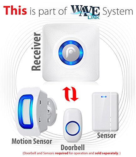 Fosmon WaveLink Wireless Door Chime Add On Receiver, No Sensor, White - style: 1 Receiver