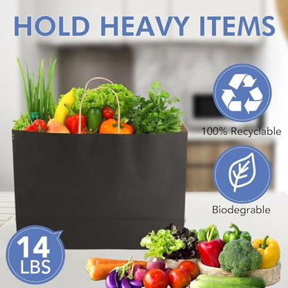 XPCARE Black Large Paper Bags, 200 Pcs 16x6x12 Paper Gift Bags with Handles - color: Black