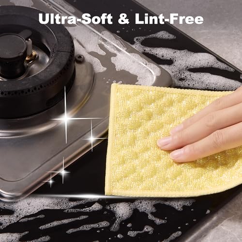 JOYMOOP Microfiber Cleaning Cloth, 6 Piece Set, Extra Small, Yellow - color: U