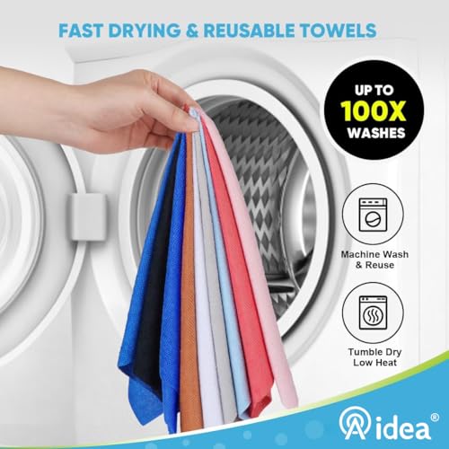 AIDEA Microfiber Cleaning Cloth Roll-75PK,Paper Towels 11.5×11.5",Dark Blue - color: Dark Blue