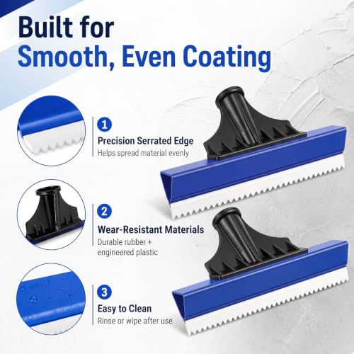 2 Pack Epoxy Floor Squeegees Notched Squeegee for Self Leveling Cement Urethane Epoxy Floor Tools (7.87 Inches) - size: 7.87 Inches