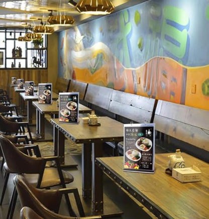A5 T-shaped multi-page flip acrylic sign holder, menu / photo / advertising / drink display stand