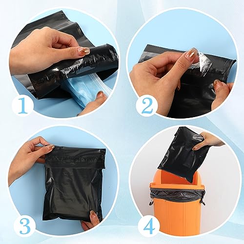 Fulmoon 300 Pcs Sanitary Napkin Disposal Bags for Tampons Pads, Black - color: Black