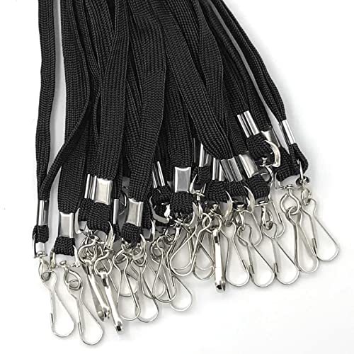 Beebel Lanyards 100 Pack Black Lanyards with Swivel Hook Clips for ID Name Badge Holder (Yellow, 100 Pack) - color: Yellow, size: 100 Pack