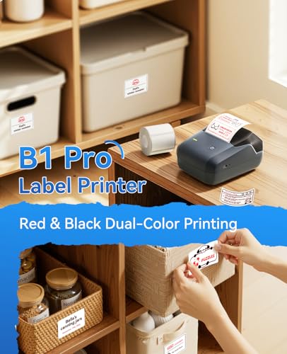 NIIMBOT B1Pro Label Maker, 300DPI HD Label Printer with 3 Roll Label, Blue - color: Blue Set