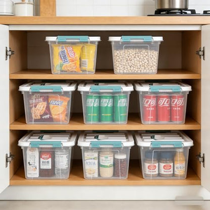 Zopnny 7-Quart Storage Bins with Lids, Stackable Plastic Totes, 6-Pack - size: 7 Quart