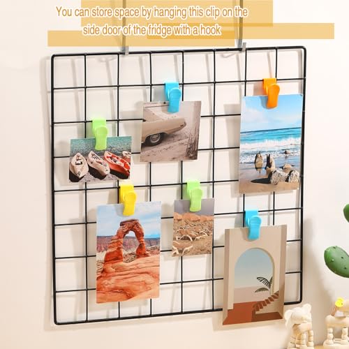 AmazingSpark 15 Pcs Gridwall Accessories Grid Wall Hooks Clips, Colorful - color: Colorful