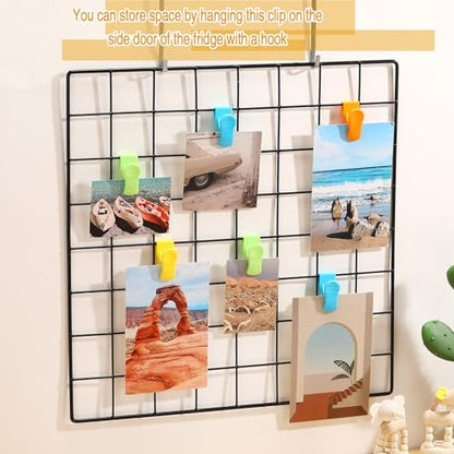 AmazingSpark 15 Pcs Gridwall Accessories Grid Wall Hooks Clips, Colorful - color: Colorful