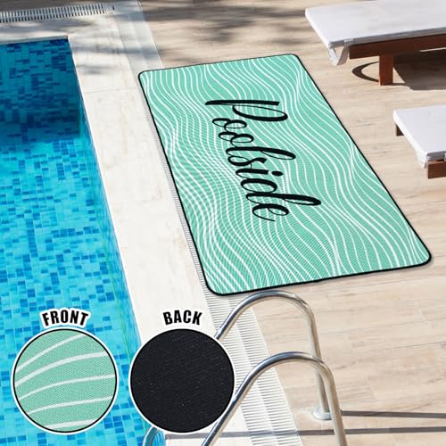 Tinideya Pool Deck Mats Non Slip Rubber with Drainage,Teal,23.62" X 47.24" - color: Teal, size: 2' x 4' (Rectangular)