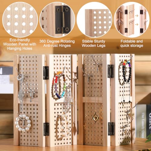 GlikCeil Peg Board Standing Display for Vendors with 20 Hook Wood Pegboard