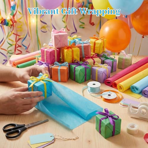 Koogel Tissue Paper 330 Sheets, 14 X 10 inch 20 Colors for Gift Bags - color: 20 Colors
