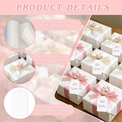 CORNER LACE White Gift Wrapping Paper Set, Pearly-Lustre Wrapping Paper - color: White