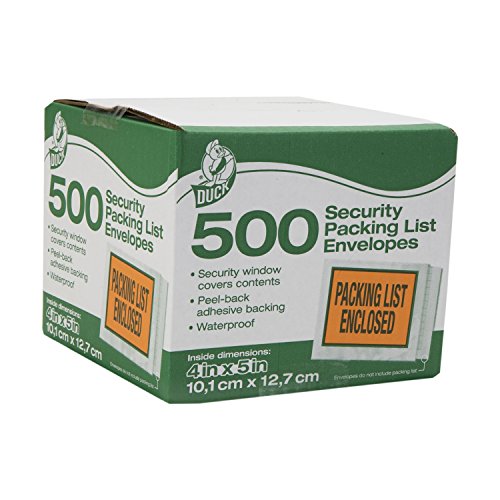 Duck Brand Security View Packing List Envelopes, 5.5 x 4.5-Inch, 500-Count (394742) - style: Security View