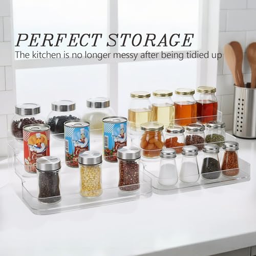 2Pcs 3-Tier Perfume Display, Vitamin Bottles Organizer & Medicine Bottle Organizer Vanity Display Case Display Cabinet for Perfume Shelf and Glass Bottle Clear Case a Great Storage Helper at Home