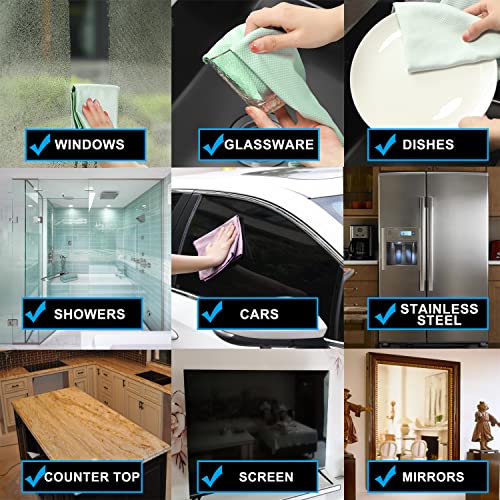 Streak Free Miracle Cleaning Cloths Easy Clean Nanoscale,Fish Scale Microfiber Window Mirror Glass Car Stainless Steel Cleaning,Lint Free Dish cloth Wine Glass Polishing Towel,Reusable,Pack 6,Blue - color: Blue 6p