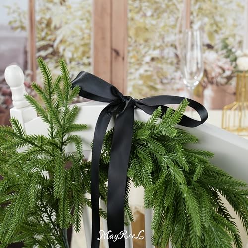 MAYREEL Black Satin Ribbon 1 Inch Double Faced 50 Yards - color: Black, size: 1 Inch