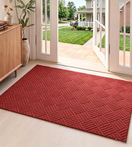 jxgzyy 3'11" x 2'8" Red Entryway Runner, Heavy Duty Carpet Runners - color: Red, size: 3'11" x 2'8" (Rectangular)