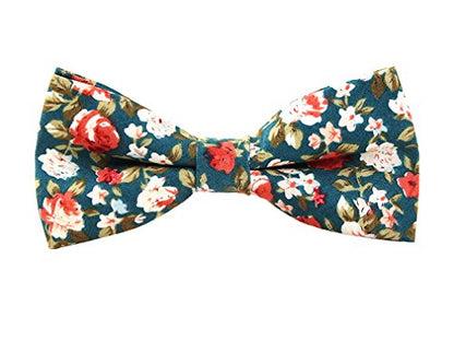 LEVAO Men's Cotton Floral Printing Bow Tie - color: Cb055