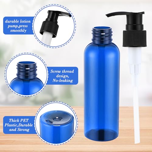Nuenen 48 Pcs 4oz/120ml Lotion Bottles with Pump, Black and Blue - color: Black and Blue