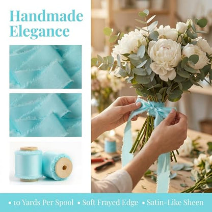 Silk Satin Ribbon 1-1/2 Inch x 30 Yards Light Blue - color: Baby Blue