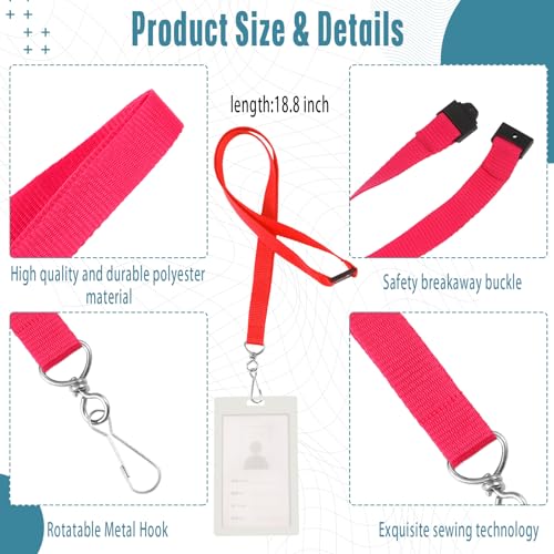 Patelai 120 Pcs Breakaway Lanyards with J Hook, Mix Color - color: Mix Color