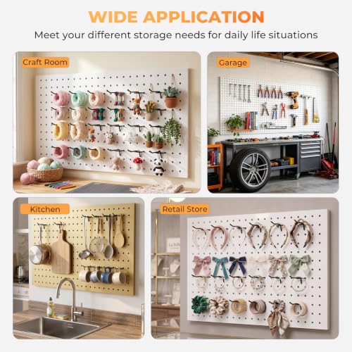 INCLY 50 Pack Black Pegboard Hooks, 2 Inch Peg Board Hooks Accessories - color: Black, size: 2 Inch