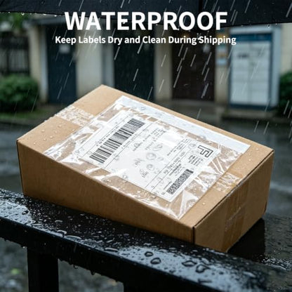 BESTEASY 6" x9" Clear Adhesive Top Loading Packing List Pouches, Blank Shipping Label Envelopes Keeps Paper Safe While Shipping