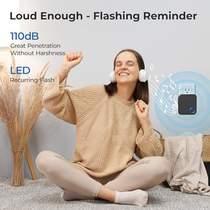 Wireless Doorbell 1000ft Range, Loud Waterproof Door Bell with 60 Melodies - color: Black-‎1 receiver +1 push button