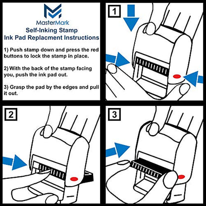 MasterMark Custom Stamp - Self-Inking Stamp (Medium/Up to 4 Lines) - size: Medium / Up to 4 Lines