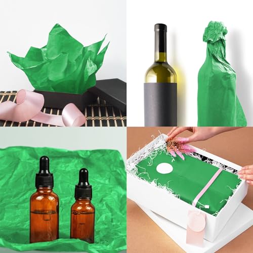 120 Sheets 14 x 20 Inch Green Tissue Paper for Gift Bag Wrapping - color: Green
