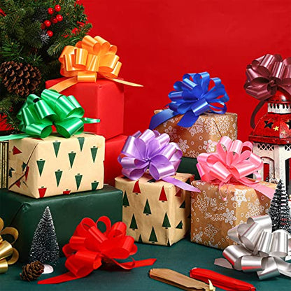Chunyin 72 Pcs 5 Inch Pull Bows for Gift Wrapping Gift Bows, multi Color - color: Multi Color