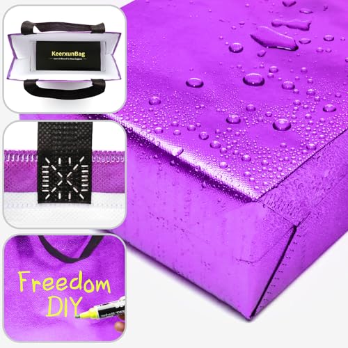 KeerxunBag Purple Gift Bags - 12pk - Reusable - With Inner Liner Paper - color: Purple