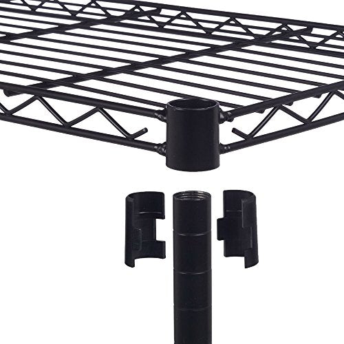 4-Tier Shelf, Adjustable Wire Metal Rack Shelving, Heavy Duty Standing Storage Shelves, Garage, Kitchen, Office, Bathroom, Shelfs Easy Assembly, 20" W x 12" D x 32" H, Black - color: Black, size: 4-tier 19.69"W x 11.81"D x 31.5"H