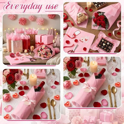 500 Sheets Blush Pink Tissue Paper Bulk 20 x 20 Inch for Fall Wedding Gifts - color: Light Pink, size: 20 x 20 Inch