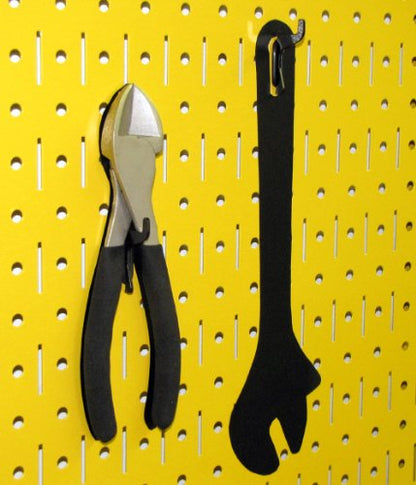 Wall Control Narrow Pegboard 8in x 32in Yellow Metal Pegboard Runner Tool Board - color: Yellow
