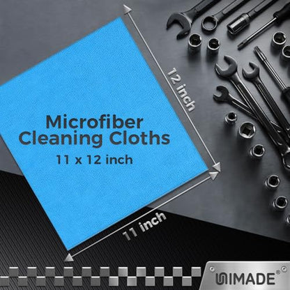 UNIMADE Microfiber Cleaning Cloth, 24 Pack Reusable Microfiber Towels - color: Blue, size: 24pk