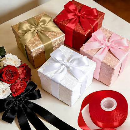 1 in 30 Yards Red Ribbon for Gift Wrapping Wedding Valentine Christmas - color: Red, size: 1 inch