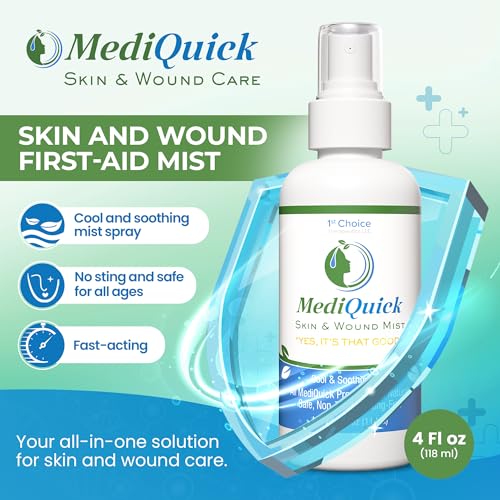 MediQuick Hypochlorous Acid Spray Mist, Antiseptic Spray No-Sting, 4 oz - size: Skin & Wound Mist (4 Ounce)