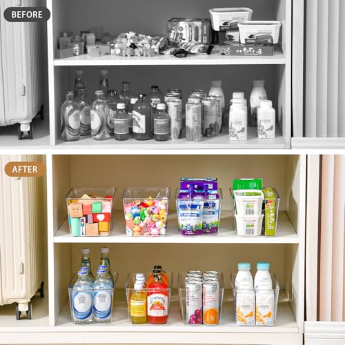 Freebat 12 Pack Pantry Organization and Storage,Clear Plastic Storage Bins - color: Mid 12pack