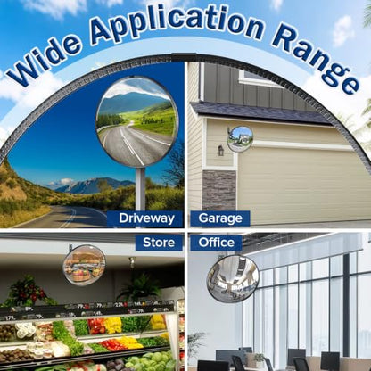 15" HD Acrylic Convex Mirror with Leather Frame - size: 15IN