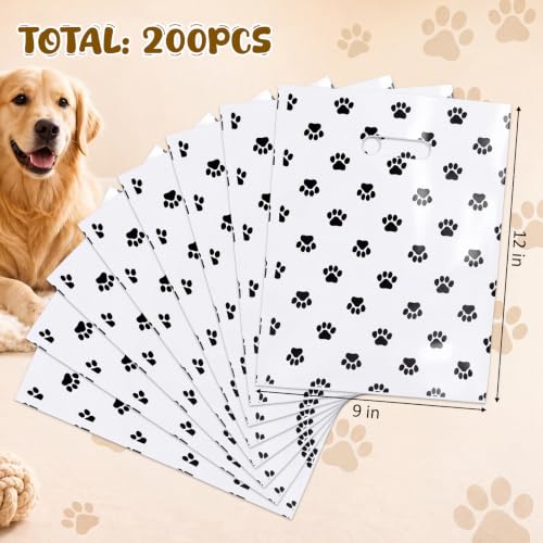 FunooFuno 200 Pcs Dog Paw Gift Bags Bulk, Solid - style: Solid