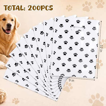 FunooFuno 200 Pcs Dog Paw Gift Bags Bulk, Solid - style: Solid