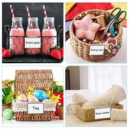 Zonon 12 Pack Metal Basket Labels Clip for Storage Bins