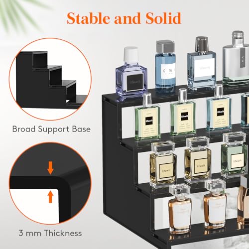 Lifewit 12" Perfume Organizer, Cologne Stand Tool-Free Assembly, 1 Pcs - color: Black, size: 12 Inch,1 Pcs