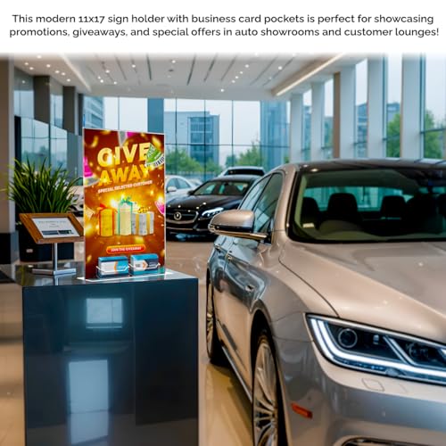 Marketing Holders 6 Pack Sign Holder 11" x 17" Bottom Load with 2 Card Slots Signage Restaurant Food Drink Pricing Holder Large Price Point Sale Sign Advertisement Business Retail Pricing - size: 11"W x 17"H Bottom Load w/2 Card Slots