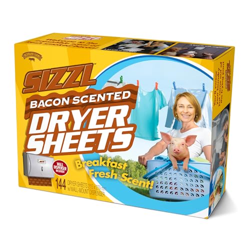 Prank-O Sizzl - Bacon Scented Dryer Sheets Prank Gift Box, Novelty Gifting Box for Pranksters, White Elephant and Secret Santa Holiday Gift Wrap, Christmas Gift Box Empty - color: Sizzl - Bacon Scented Dryer Sheets