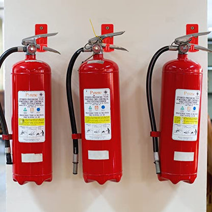 20 Sets Fire Extinguisher Mount for 5-20 lb Fire Extinguisher Bracket Wall Hook with Screws Gaskets Self Adhesive Safety Sticker Sign Quick Install Holder Kit for Garage Workshop Home Cabinet Use